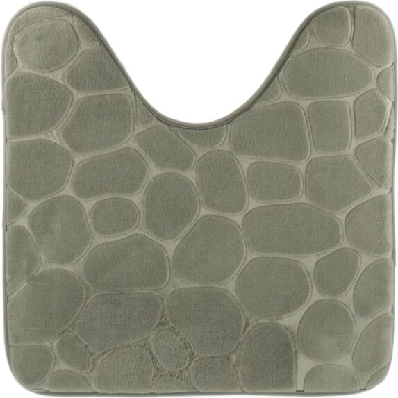Tapis contour WC mémoire de forme galet 45x50cm kaki - TENDANCE