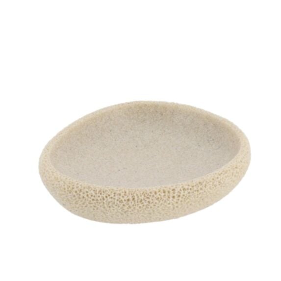 Porte savon polyrésine effet éponge de mer 11x10x2,7cm naturel - TENDANCE