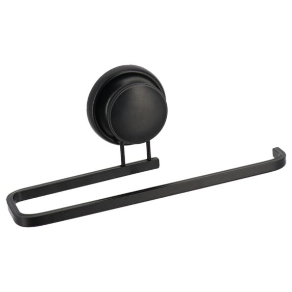 Porte-serviettes alu sur ventouse noir 7,5cm - TENDANCE