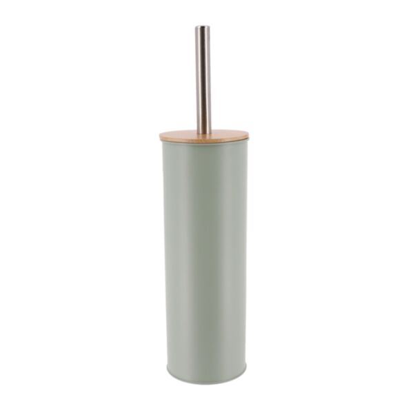 Brosse WC Métal Manche Bambou Vert eucalyptus - TENDANCE