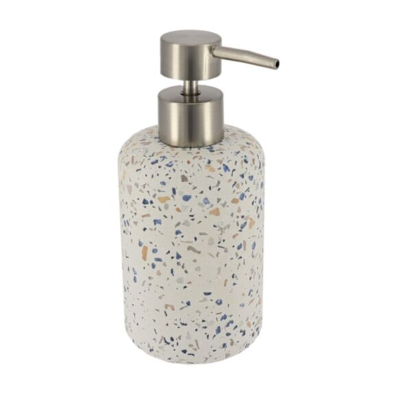 Distributeur à savon ciment Terrazzo 220ml blanc - TENDANCE