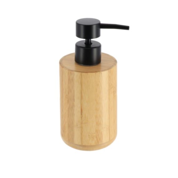 Distributeur rond bambou pompe noire 200ml - TENDANCE