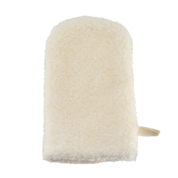 Gant démaquillant polyester coton naturel 3cm beige - TENDANCE