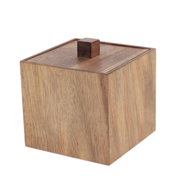 Boîte à coton Acacia 10cm Naturel - TENDANCE