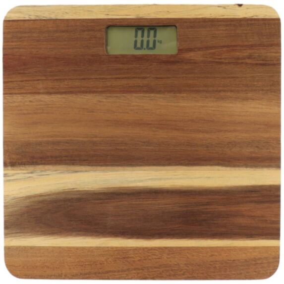 Pèse-personne électronique effet acacia 30x30x2cm - TENDANCE