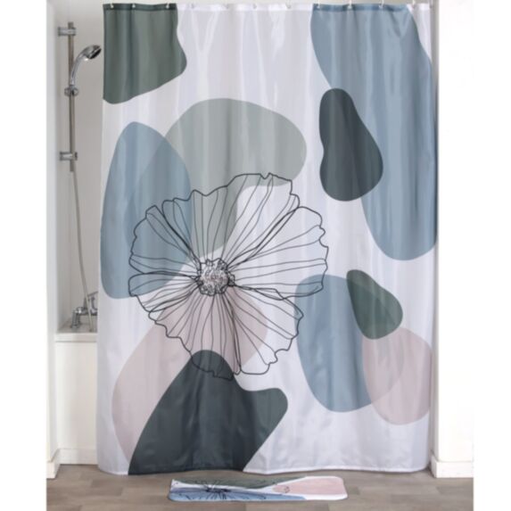 Rideau de douche polyester 180 x 200 cm Flowers - TENDANCE