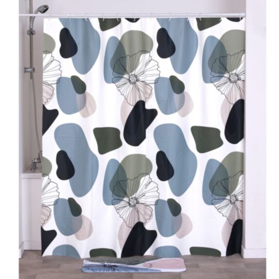 Rideau de douche PEVA 180 x 180 cm Flowers - TENDANCE