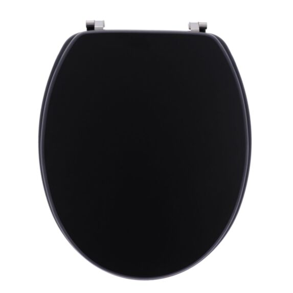 Abattant WC MDF Acier inoxydable Noir 46cm - TENDANCE