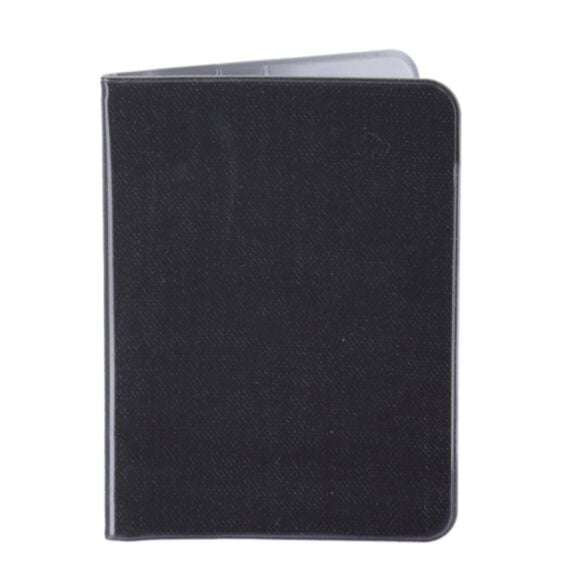 Porte passeport PVC imprimé 13,5x10x0,5cm noir chiné - TENDANCE
