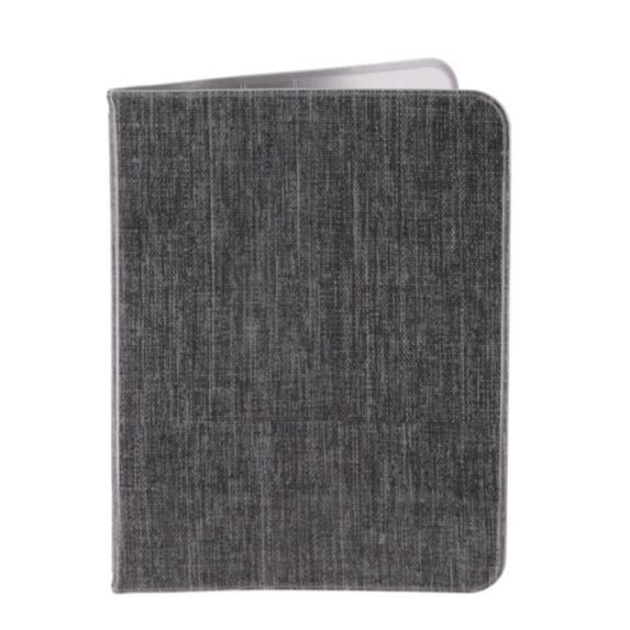 Porte passeport PVC imprimé 13,5x10,5x0,5cm gris chiné - TENDANCE