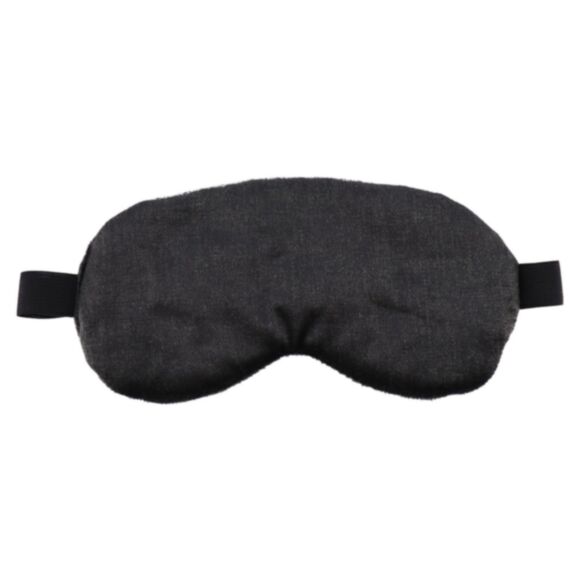 Masque de voyage velours imprimé 10x19x1,5cm noir chiné - TENDANCE