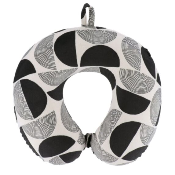 Coussin de voyage mémoire de forme imprimé déhoussable Bilbao 30,5x29cm - TENDANCE