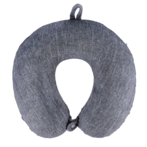 Coussin de voyage mémoire de forme déhoussable gris chiné - TENDANCE