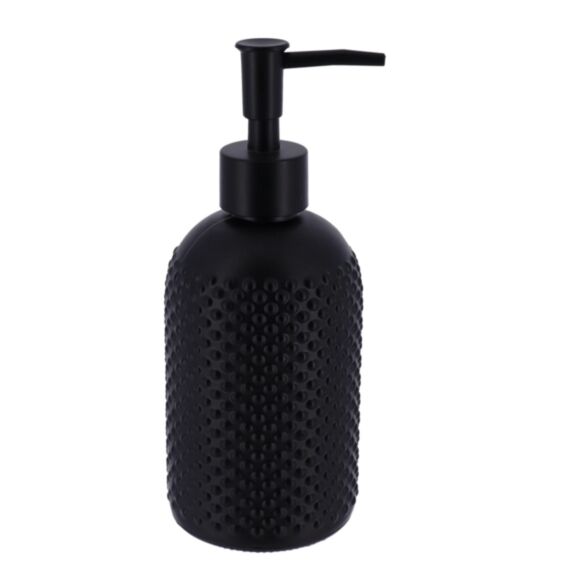 Distributeur de savon Rond Motifs points Verre 7cm Noir - TENDANCE