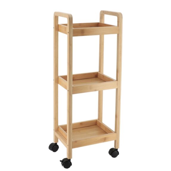 Desserte 3 étagères Bambou/MDF Naturel 79x21x21cm - TENDANCE