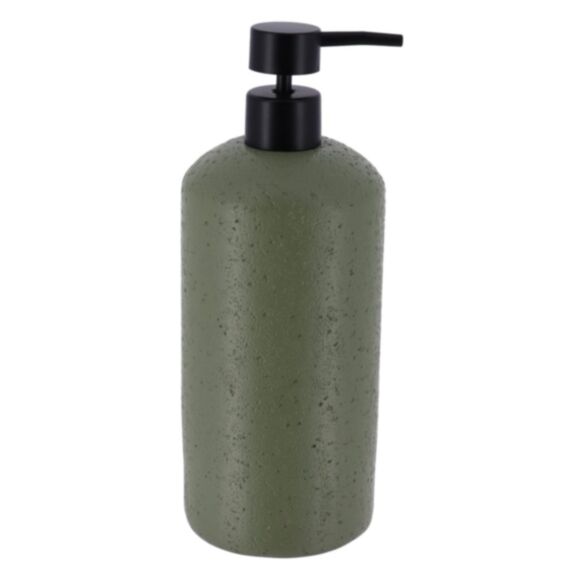 Distributeur à savon polyrésine 800ml effet pierre kaki - TENDANCE