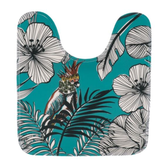 Tapis contour WC 45 x 50 cm jungle fever bleu - TENDANCE