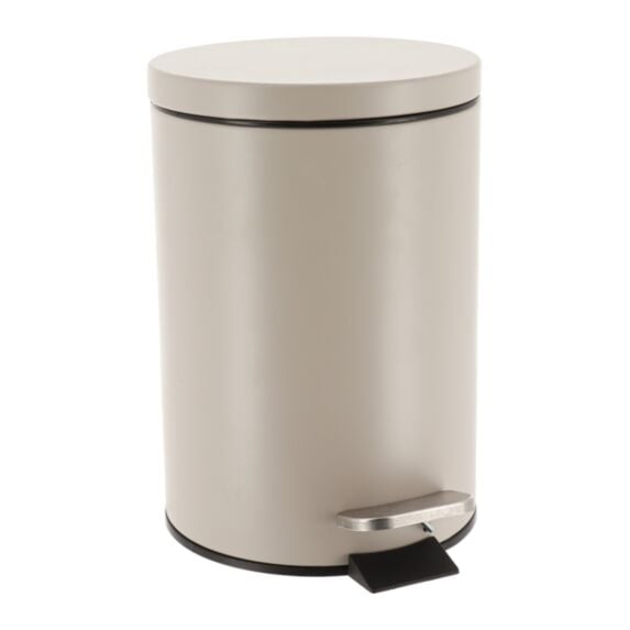 Poubelle acier inoxydable ronde 23x25cm taupe - TENDANCE