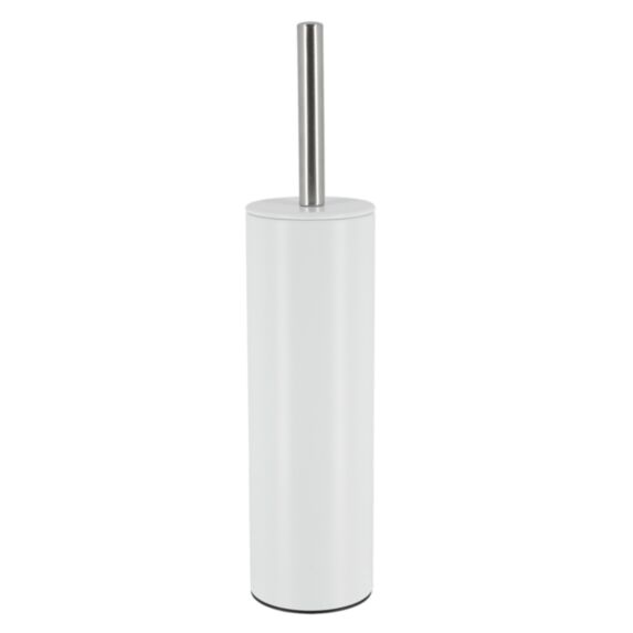Brosse WC acier inoxydable blanc 8x37cm - TENDANCE