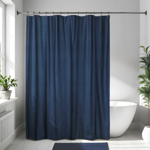 Rideau de douche 180x200cm Bleu marine - TENDANCE