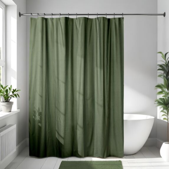 Rideau de douche kaki 180x200cm - TENDANCE
