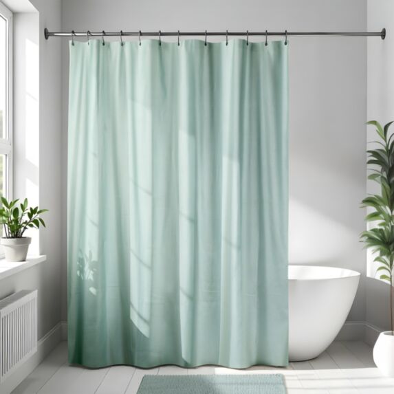 Rideau de douche vert eucalyptus 180x200cm - TENDANCE