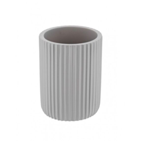 Gobelet en polyrésine strié gris clair - TENDANCE