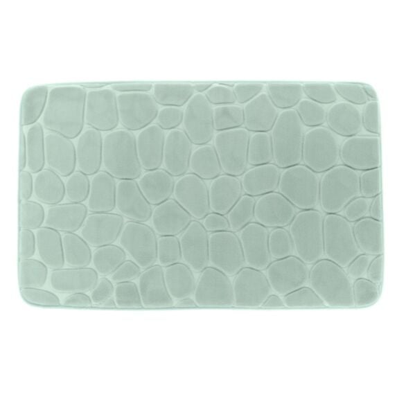 Tapis mémoire de forme microfibre galet 50x80cm vert pastel - TENDANCE