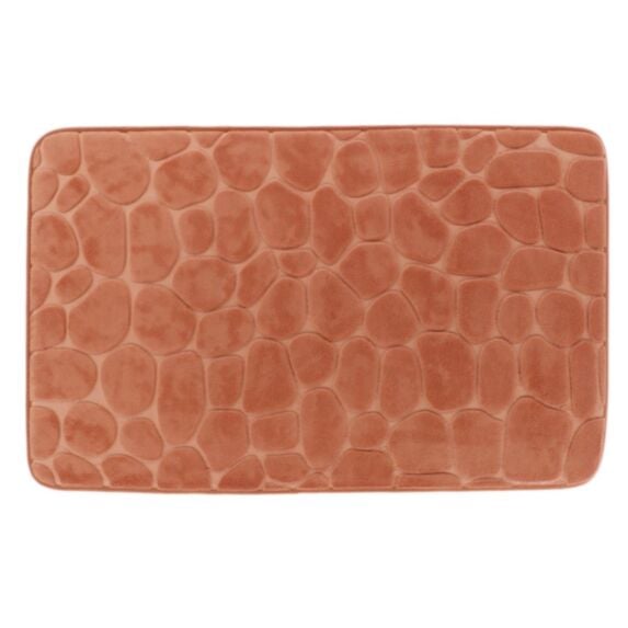 Tapis mémoire de forme microfibre galet 50x80cm cuivre - TENDANCE