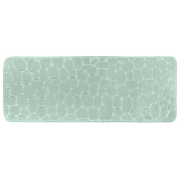Tapis mémoire de forme microfibre galet 45x120cm vert eucalyptus - TENDANCE