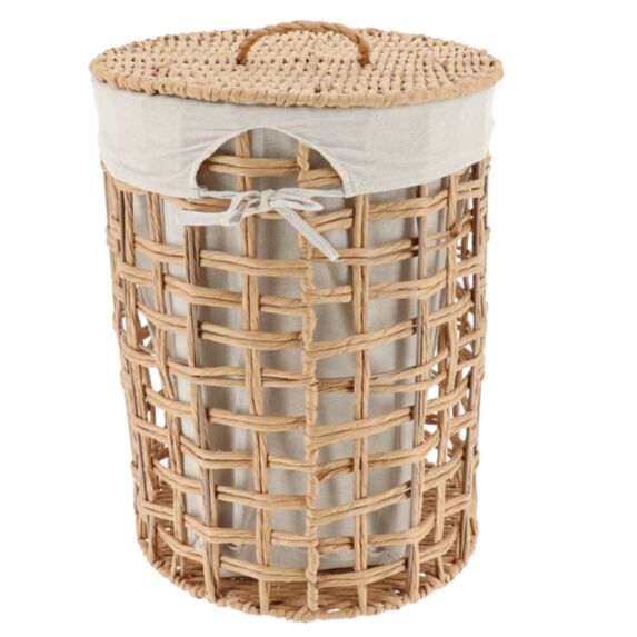 Panier à linge Papier tressé Naturel 35x48cm Lin - TENDANCE