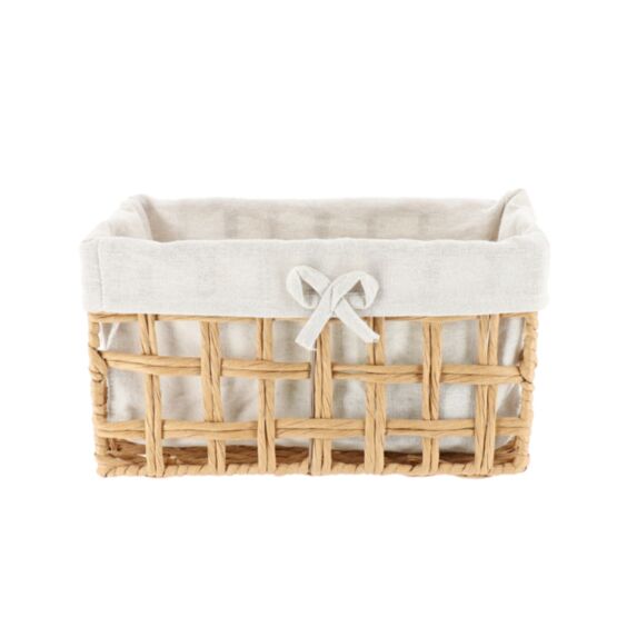 Panier à linge Papier tressé rectangulaire 30x15x16cm Naturel lin - TENDANCE