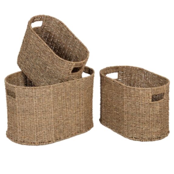 Panière ovale matière végétale 42x25x27cm - TENDANCE