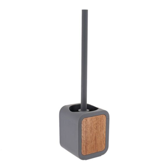Brosse WC Carrée Rubber/Acacia Gris 10cm - TENDANCE