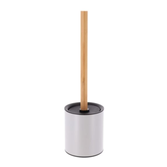 Brosse WC métal bambou/gris clair - TENDANCE
