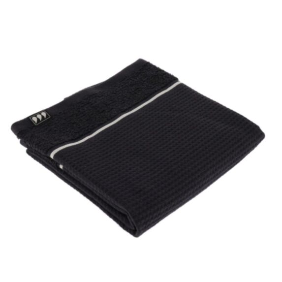 Serviette de bain 50 x 90 cm 100% coton Japandi noir - TENDANCE