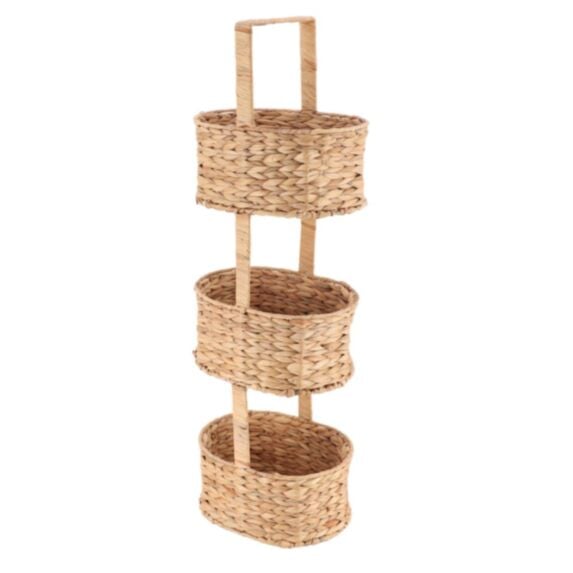 Etagère 3 paniers jacinthe/métal - TENDANCE