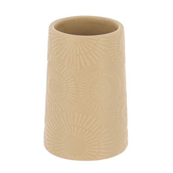 Gobelet rond grès Ethnic spirals beige - TENDANCE