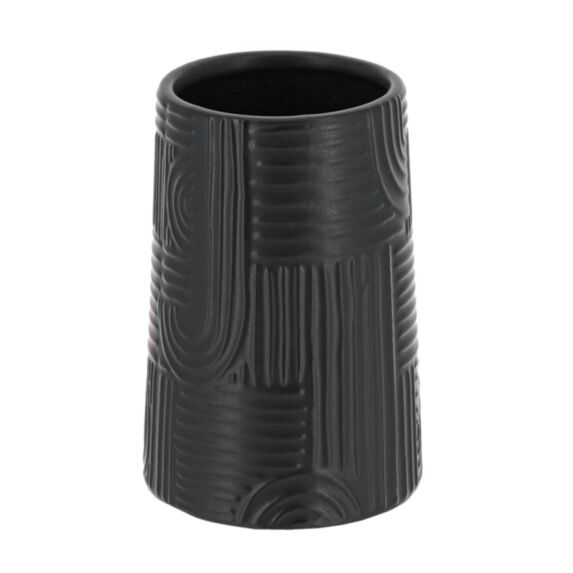 Gobelet rond grès Ethnic vibes noir - TENDANCE