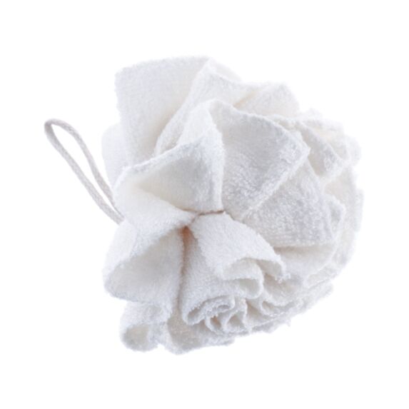 Fleur de douche Fibre de bambou/polyester Blanc 13cm - TENDANCE