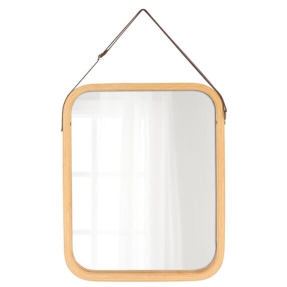 Miroir à suspendre rectangulaire bambou 41,5x34x1,5cm - TENDANCE