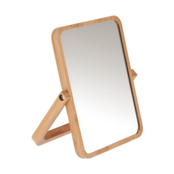 Miroir rectangulaire bambou 20x15x1,5cm marron - TENDANCE