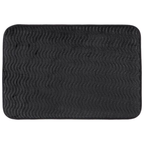 Tapis polyester effet vague 40x60cm noir - TENDANCE