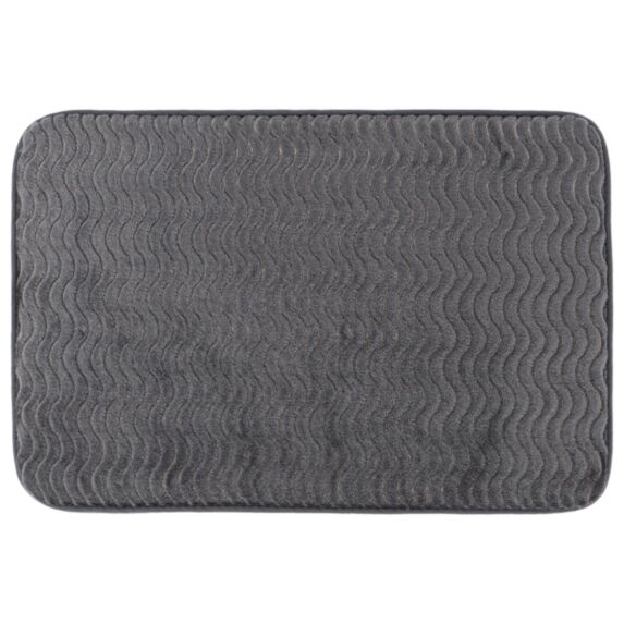Tapis polyester effet vague 40x60cm gris - TENDANCE