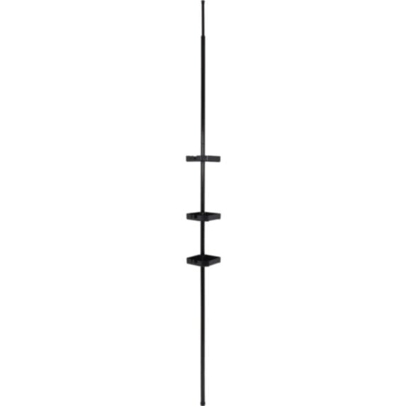 Colonne télescopique inox 61,5x15x6,4cm noir 3 étagères - TENDANCE