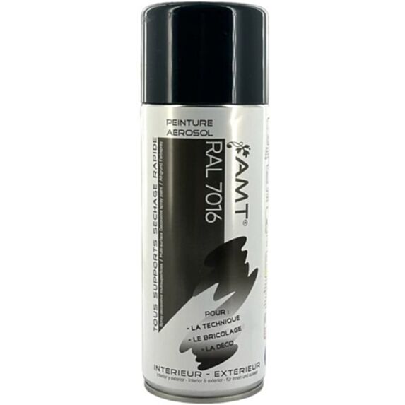 Peinture aérosol RAL gris foncé brillant 330 mL - AMT