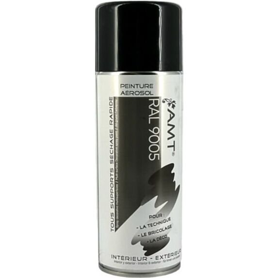 Peinture aérosol RAL noir brillant 330 mL - AMT