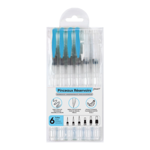 Set de 6 pinceaux réservoirs aquarelle - AMT