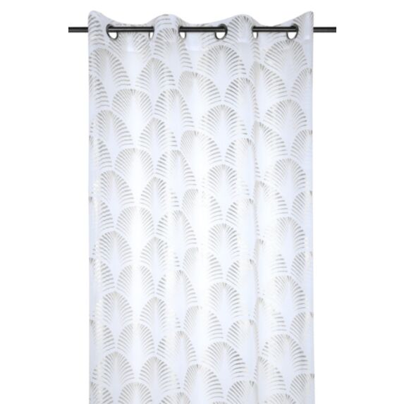 Voilage imprimé Maldives 140 x 260 cm blanc/argent - STOF