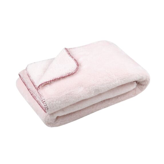 Plaid Câlin uni 130 x 160 cm rose - LOVELY CASA